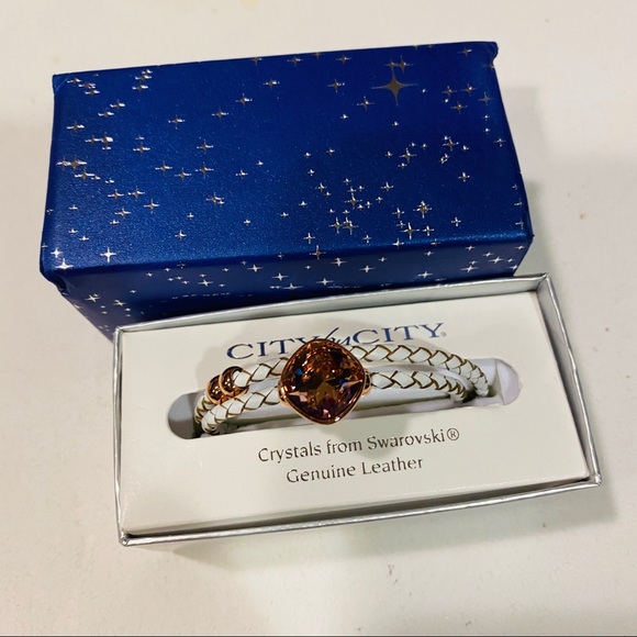 Crystals by Swarovski leather blush stone bracelet - Picture 4 of 8